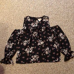 Long Sleeve Cut Out Shoulder Top - Never Worn